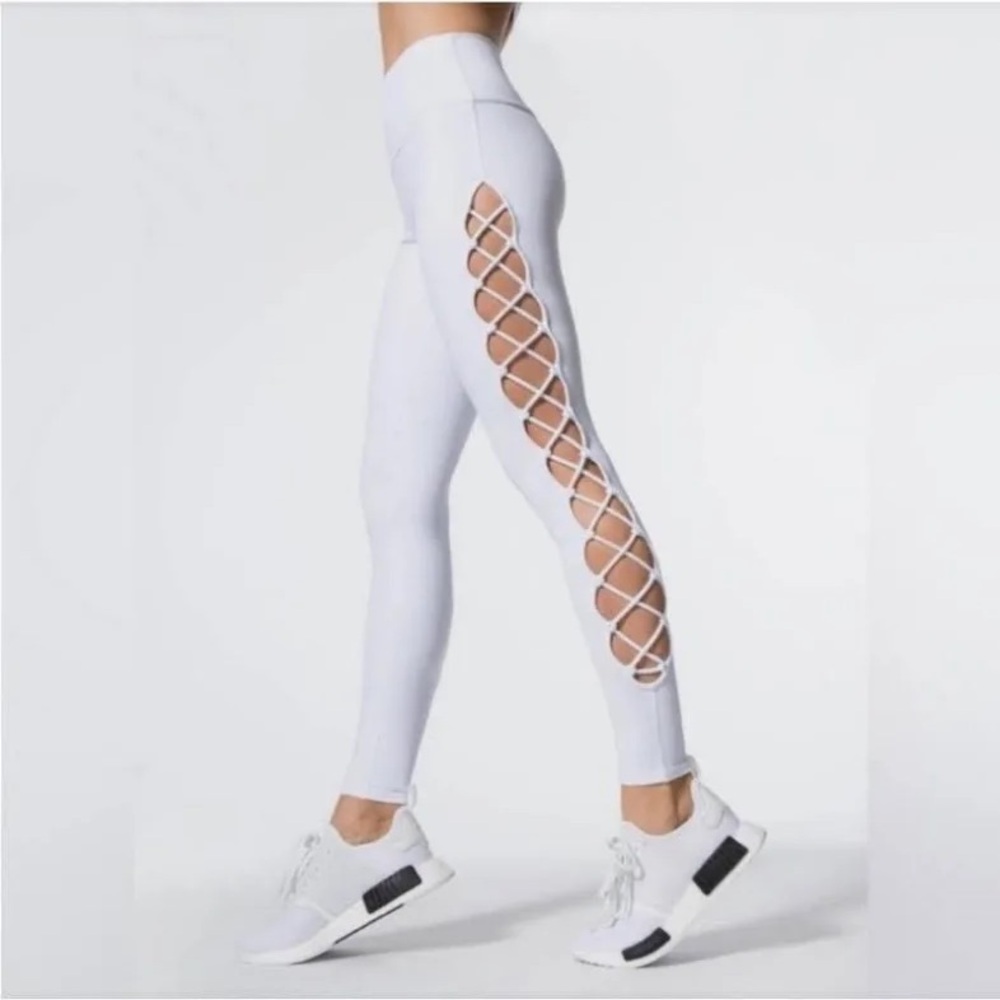 ALO Yoga White Lace-Up Leggings